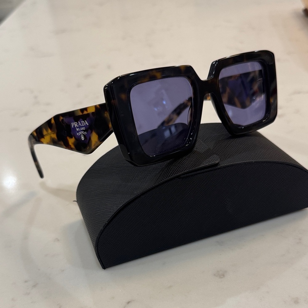Prada Women's PR 23YS Black and Tortoise Sunglasses